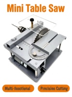 Mini scie de table avec fonction de perçage, scie de table compacte à angle réglable, machine de découpe et de perçage portable pour le bricolage et la construction de maquettes