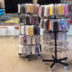 RH-DR06 1850*480mm cinque livelli Spinner espositore da pavimento mobile espositore con ganci bloccati - Product Image 6