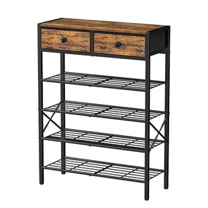 SENYU Zapatero Metálico Desmontable de Cuatro Niveles, Mueble de Almacenamiento Moderno y Minimalista para Entrada, Organizador con Cajones para Sala de Estar/Comedor - Product Image 1
