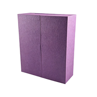 Boîte rigide magnétique à rabat violet de luxe personnalisée en papier texturé spécial + emballage avec insert personnalisé, directement de l'usine, portable