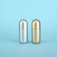 Flacon capsule haut de gamme en acrylique de 50 ml, peint par pulvérisation, fourni directement par l'usine, conteneur cosmétique pour pilules, tête de pompe en forme de balle