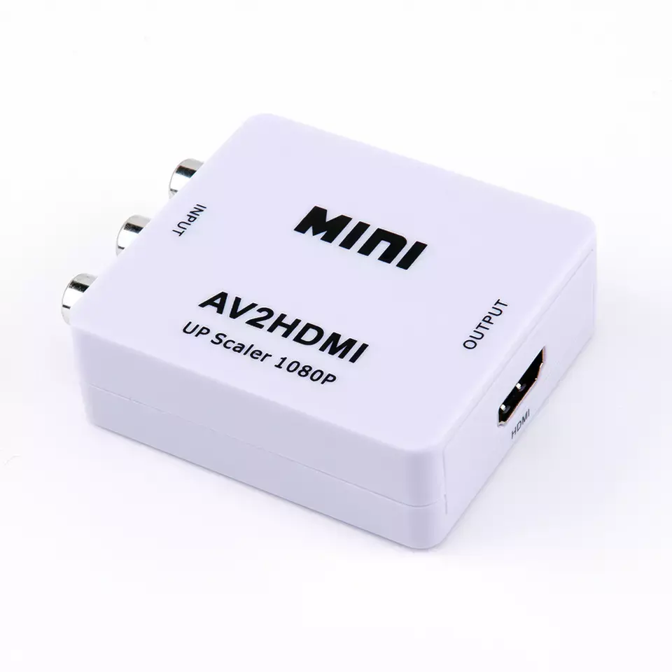 Hot Selling 1080P Mini RCA Composite CVBS AV to HD Video Audio Adapter AV2 HD Converter With USB Charge Cable for TV Laptop