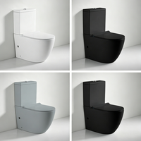 WC en céramique de qualité supérieure, design simple, certifié CE Europe, à double chasse, sans bride, à jet tourbillon, pour salle de bain - Meilleure vente