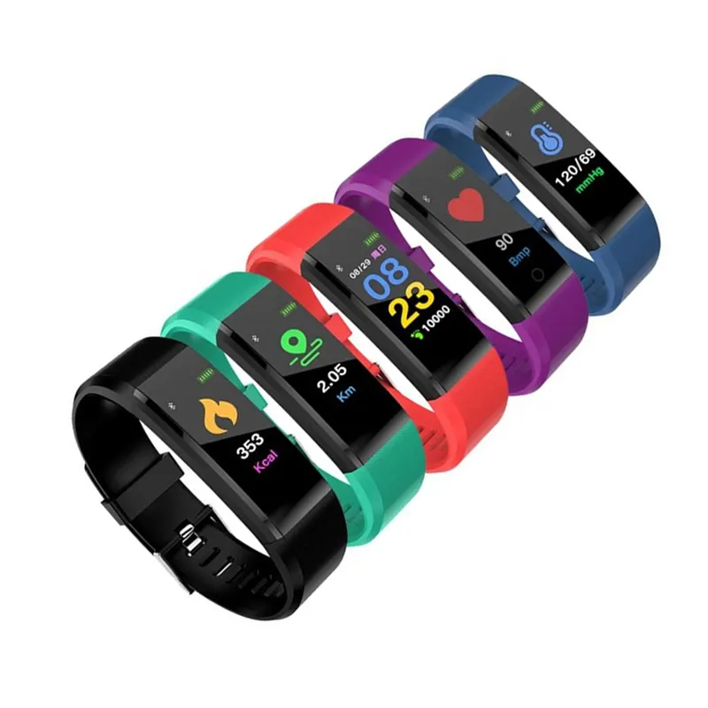 115 Plus-Bracelet connecté, moniteur de fréquence cardiaque, pression artérielle, moniteur d'activité physique, BT, pour Bits, original