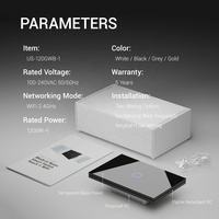 Tuya Wifi saklar lampu pintar, otomatisasi rumah pintar Panel kaca standar US mendukung kontrol 2 arah bekerja dengan Alexa Google rumah