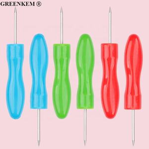 3 Couleurs Mini Cone Head Lash Glue Clipper Steel Straight Tip Plastic Handle Nail Eyelash Glue Unclogging Awl - Product Image 2