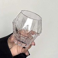 Verre à whisky et cocktail en verre hexagonal géométrique de style nordique, en forme de diamant, pour bar à domicile et fêtes