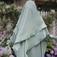 Vêtements Musulmans Traditionnels & Accessoires Plissés en Polyester, Jilbab de Prière Long à 2 Couches, Khimar, Niqab, Écharpe Islamique pour Femmes Musulmanes