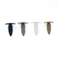 Clips pour arbre de Noël à enfoncer, nervurés, noirs et blancs, rivets à enfoncer en plastique barbelé, 18x7.5x21mm, brillants