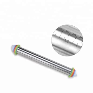 Rouleau à pâtisserie en acier inoxydable de 16 pouces avec anneaux amovibles à 4 épaisseurs réglables, motif floral, écologique - Product Image 2