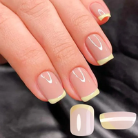 240 pièces été coloré français faux ongles court carré presse sur acrylique manucure Nail Art couverture complète ongles artificiels