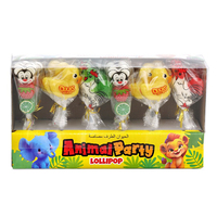 Bonbons durs personnalisés en forme de cœur rouge et en forme de petit animal, sucettes halal certifiées avec décoration de glaçage, usine de Chine