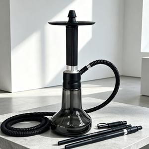 Kit Chicha Moderne Portable Noir Type Droit avec Tuyau, Foyer et Coffret Cadeau - Product Image 3