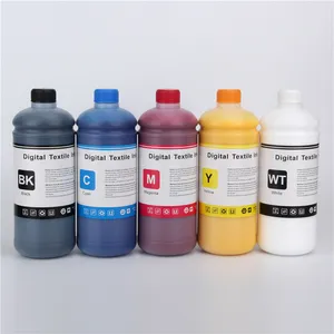 Water Base 1 Gallon 1000 ML A4 A3 Size 5 Color Sets Anti UV Opaque White DTG Pigment Ink For Epson Tx800 1390 Xp600