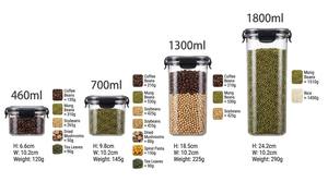 Juego de 16 Recipientes Cuadrados Modernos para Almacenamiento de Alimentos, Recipientes de Plástico Sellados, Ecológicos, Duraderos, Organizador de Granos para Cocina y Refrigerador - Product Image 4
