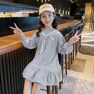 Vestito da bambina per l'autunno, grazioso abito da principessa ricamato con cartoni animati per bambine, con colletto a scolastico stile baby doll. - Product Image 4
