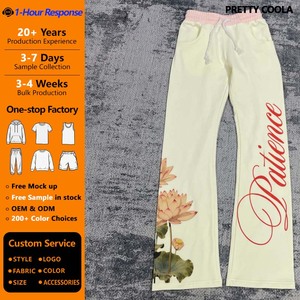 Pantaloni Jogger a Gamba Larga Personalizzati MP796 in French Terry con Stampa Serigrafica e Pantaloni Dritti da Donna - Product Image 1
