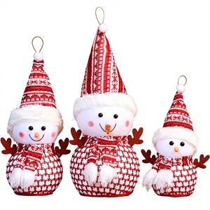 Nouvelles décorations de Noël transfrontalières : figurines, poupées et ornements bonhomme de neige en peluche courte (31cm-50cm) pour fenêtre de Noël (0-24 mois) - Product Image 1