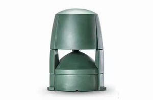 Haut-parleur extérieur cylindrique vert en plastique à poser sur table, sortie audio mono - Product Image 2