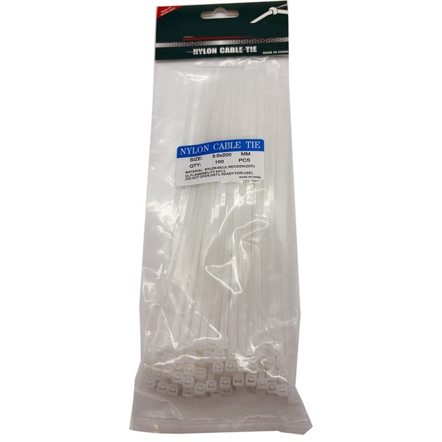 Hot Sale 3.6*200mm Self Locking Plastic Zip Cable Ties 12 Inch Nylon 66 Material Personalized Your Packing With Unique Label