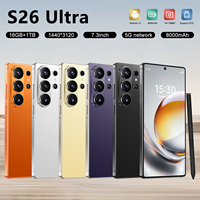 Smartphone 2026 Berkualitas Tinggi S26 Ultra 7.3 Inci 5G Deca Core 16GB+1TB Buka Kunci Wajah Dual SIM Kamera HD 72+108MP Android Prancis