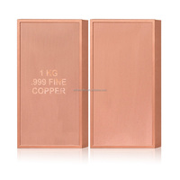 Barre de cuivre personnalisée 1 KG, lingot de cuivre fin 999, bloc de métal massif pour collection, artisanat, vente en gros, décoration intérieure, cadeau