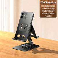 Support de téléphone et tablette portable pliable réglable en alliage d'aluminium à rotation 720° pour bureau, universel 4-12,9 pouces