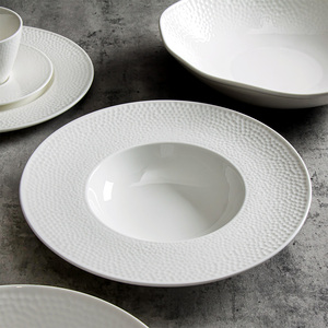 Jqy thương hiệu đồ ăn Nhà cung cấp búa thiết kế ăn uống tốt Tấm đặt Horeca phục vụ sứ trắng món ăn gốm bộ đồ ăn - Product Image 5