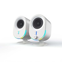Nuevo Altavoz para Juegos de Computadora de Escritorio Mini con Iluminación RGB Dinámica Blanca, Modo Dual para Teléfono Móvil y Computadora 5.3