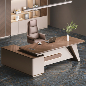 Bureau de direction moderne haut de gamme extensible en bois avec tiroir de rangement pour le bureau à domicile - Product Image 6