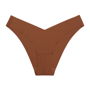 Bragas de mujer sin costuras de seda helada con cintura en V para venta al por mayor - Product Image 3