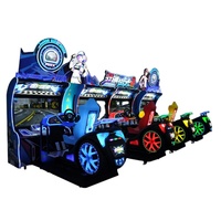 NINIX Game City Machine de jeu de course à monnayeur pour quatre joueurs, simulateur de course interactif à scène réelle, version anglaise