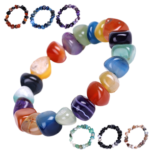Pulsera de Moda Europea y Americana, Brazaletes Vintage de Ágata de Colores Mezclados, Rojo y Negro de Ensueño, Joyería Popular para Fiestas - Product Image 1