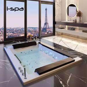 Bañera Rectangular Moderna de Acrílico, Independiente, con Cascada, Masaje de Aire y Funciones de Relajación, Modelo Perth - Product Image 3