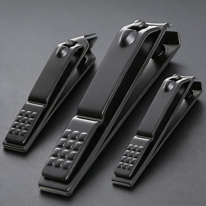 Stainless steel black nail clippers, household anti-splash nail clippers, manicure <b>tools</b>, large and <b>small</b> slanted nail clippers - Product Image 1