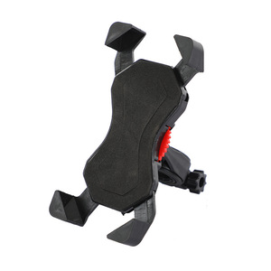 Soporte para teléfono de bicicleta con cuatro garras, base giratoria para montar en bicicleta, resina plástica negra - Product Image 1