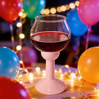 Gobelets de restaurant en gros, verres à vin personnalisés avec logo, verres à vin en plastique de forme ronde pour mariage, fête, événement, location, bar