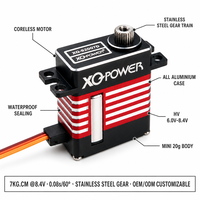 Servomoteurs à vendre XQ-POWER XQ-S2007D 7KG Servomoteur numérique sans noyau Engrenage en acier inoxydable Étanche 8.4V pour hélicoptère et avion RC