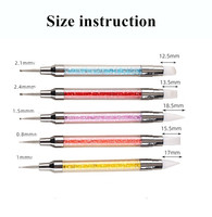 Outil de pointillage pour ongles multi-tailles à double embout, stylo en silicone pour la pose de strass, stylo de sculpture pour nail art