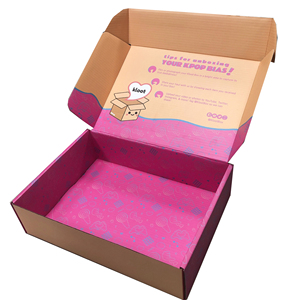 HENGXING Customized logo 3 ply Pink Mailer Box Corrugated Cardboard Packaging Boxes for Clothing clothes shoe