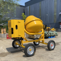 Bétonnière portative tractable 350L à moteur diesel, directement de l'usine, pour importateurs de machines de construction