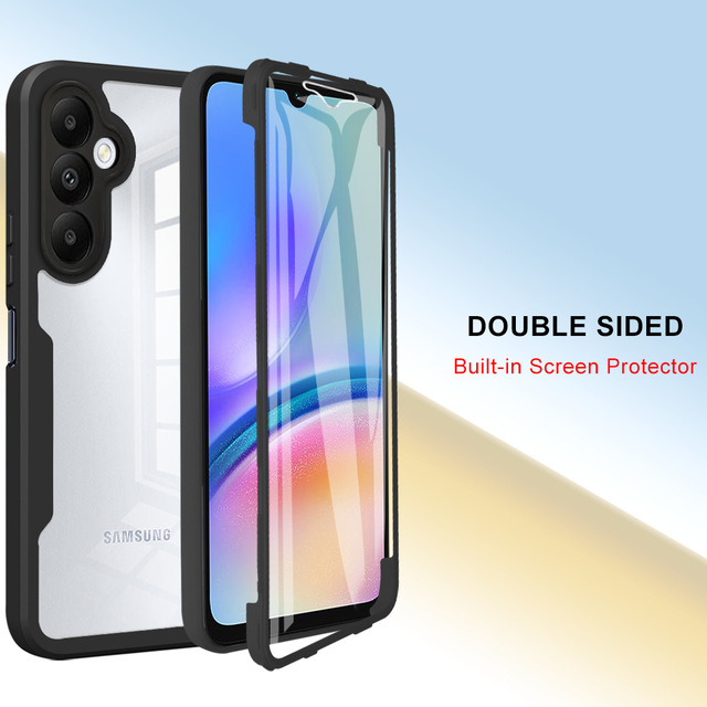360 Full Body Screen Transparent Phone Case for Samsung Galaxy S25FE A57/37/27/17/07 A56/36/26/16/06 A55/35/25/15/05S Back Cover