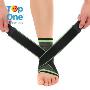 Top One ajustable transpirable neopreno tobillo envoltura soporte Brace 3D tejido correa para alivio del dolor artritis Protector de nailon - Product Image 1