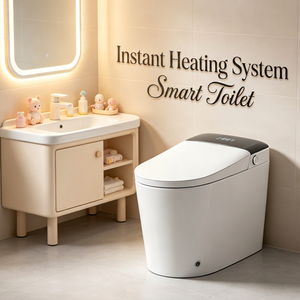 WC intelligent mains libres élégant avec séchage à air chaud et anti-refoulement, drain mural ou au sol en option pour projets de villas de luxe - Product Image 1