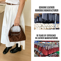 Sac à main hobo croissant personnalisé en cuir véritable et daim nubuck pour femme, sac bandoulière souple à porter sous le bras, directement du fabricant OEM