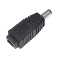 Adaptateur universel portable de prise d'alimentation CC vers USB B femelle, 5 mm de diamètre extérieur, 2,1 mm de diamètre intérieur, 5 V/CC 1,5 A, corps en laiton nickelé, revêtement en PVC