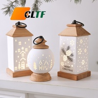 Lampe à huile en céramique de luxe, décoration de maison, lanterne LED de Noël, lumière de nuit suspendue, décoration de Noël pour le bureau, ornements de Noël