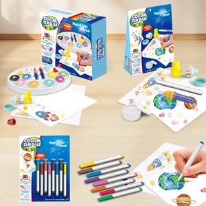 Großhandel Unisex Wasser Papier Zeichnung Magic Painting Brush Pädagogische Doodle Grafik Zeichnung Spiel Kunststoff Kinder Runde Stempel Spielzeug - Product Image 6