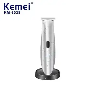Kemei km-6038 सबसे अच्छी गुणवत्ता पेशेवर बाल क्लिपर ताररहित रिचार्जेबल सैलून नाई बाल काटने की मशीन trimmer बाल