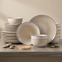 Service de table en grès EKA, assiettes pour la maison, vente en gros nordique, service de table en céramique de haute qualité, bols, prix d'usine